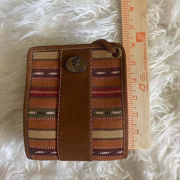 Guatemala Crossbody Handmade Canvas Leather Woven Striped Boho Bag Purse - Picture 6 of 7